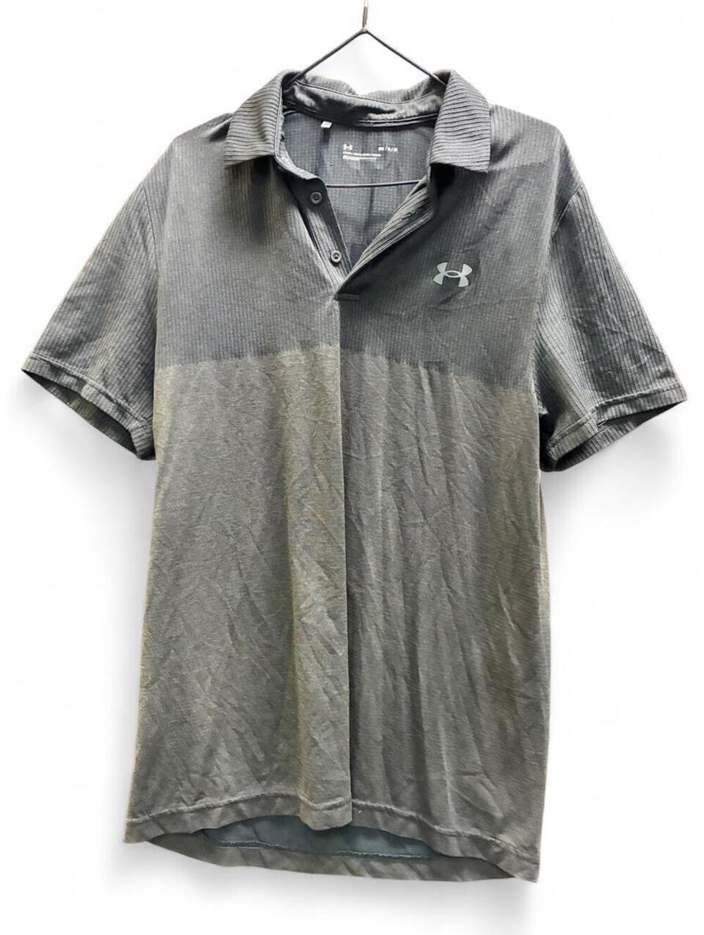 Under Armour Men's Grey and Black Polo-shirt